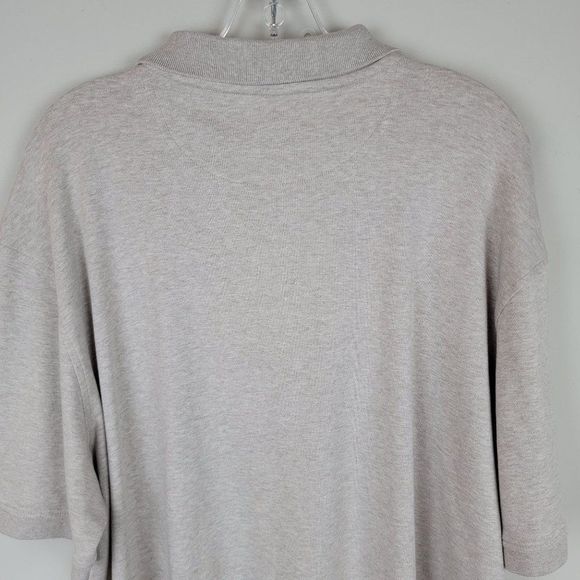 Nordstrom Brand Heather Taupe Button Up Short Sleeves Knit Cotton Polo Shirt XL - Picture 6 of 9